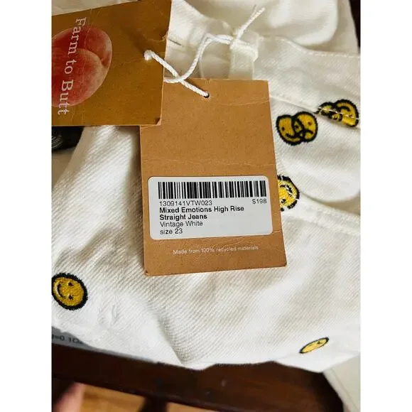 NEW Reformation Mixed Emotions High Rise Straight Jeans Size 23 Cotton 100% - Picture 13 of 13